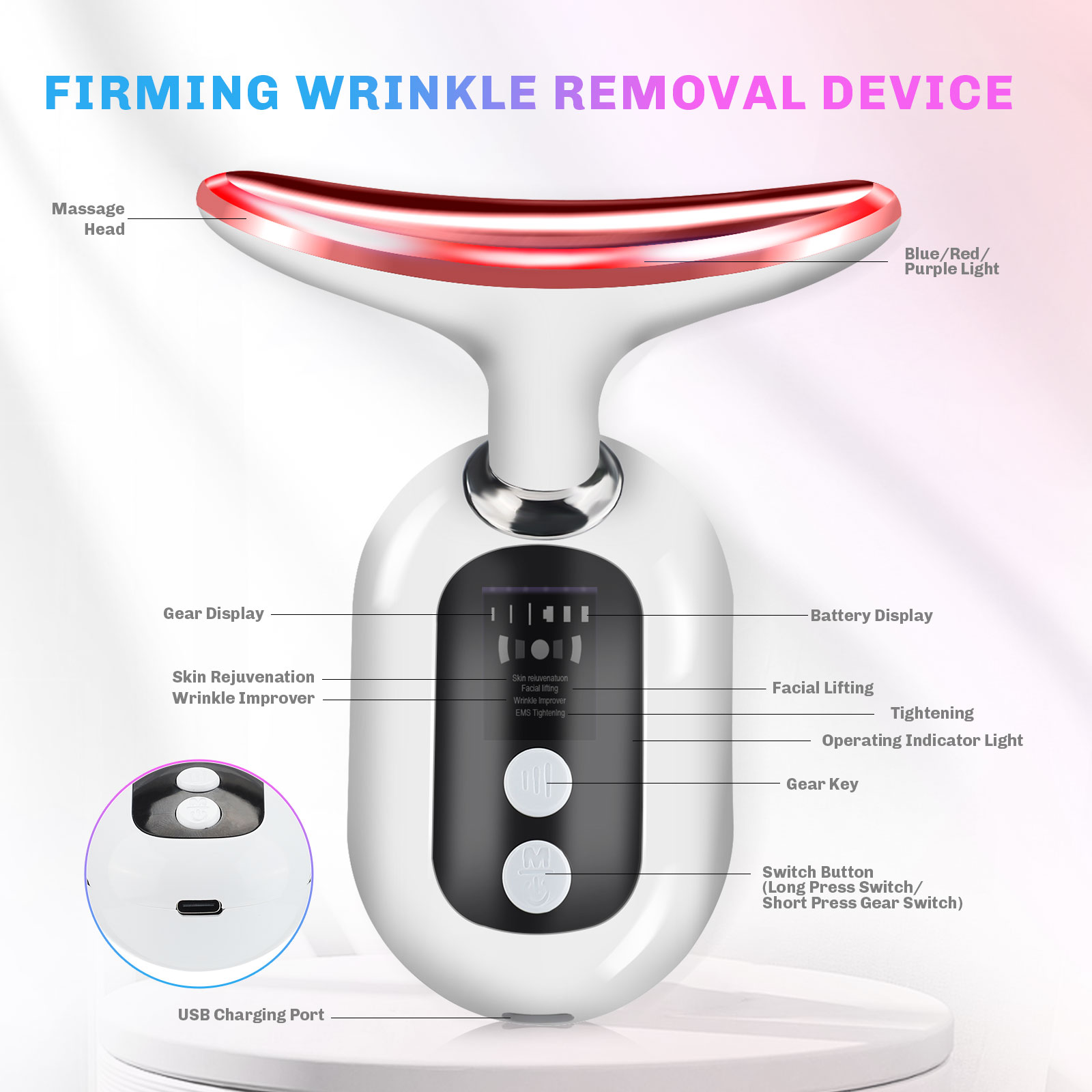 Microcurrent Neck Face Massage - Skincare Glowing ulasan dan harga