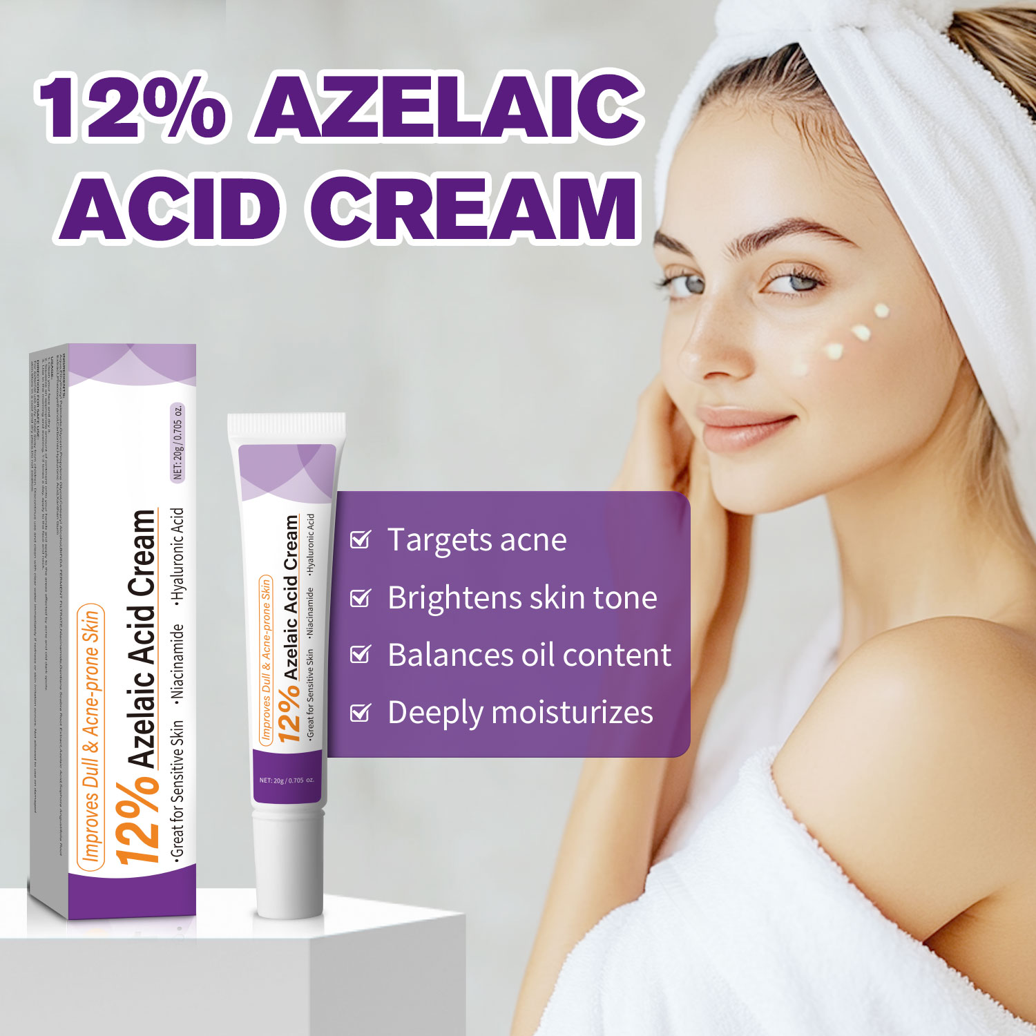 Mild Azelaic Acid Cream Improv - Skincare Skintific ulasan dan harga